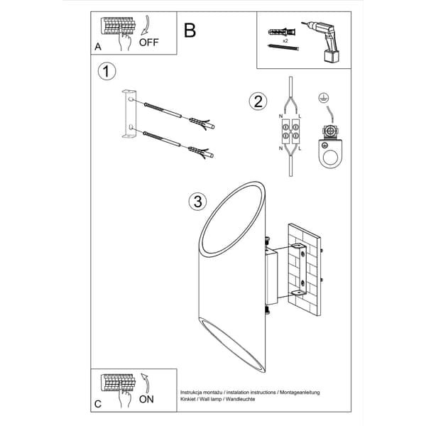 Vägglampa PENNE 30 vit White