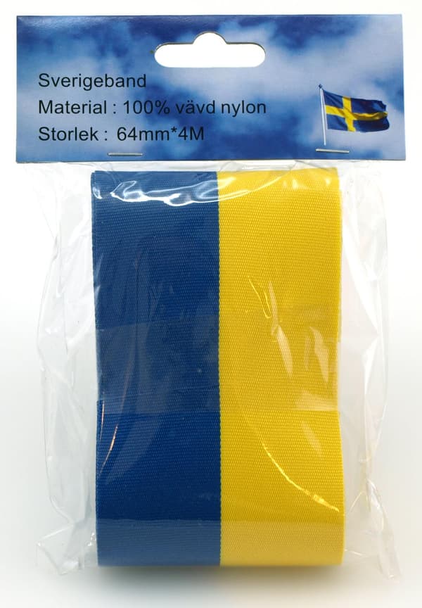 Band Studentband blå/gult 64 mm x 4 meter Multicolor