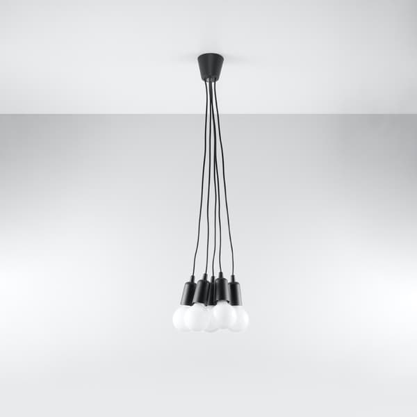 Pendel lampa DIEGO 5 svart Black
