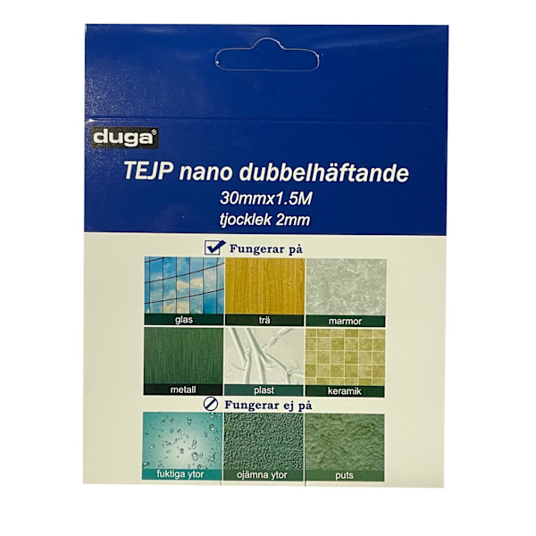 Nanotejp Dubbelhäftande 30 mm x 1,5 m Transparent