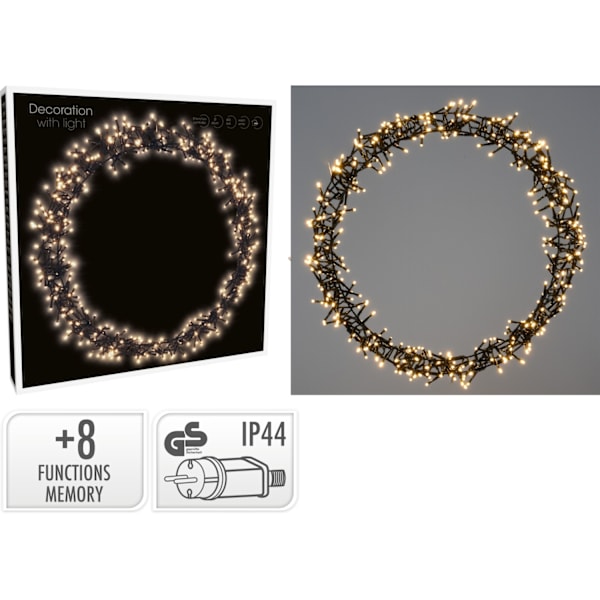 LED Krans Belysning 48 cm Ute/Inne Black