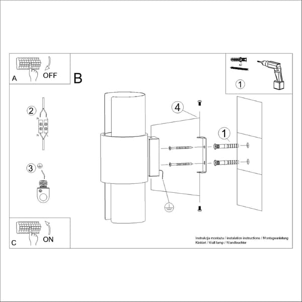 Vägglampa FLASH 2 vit White
