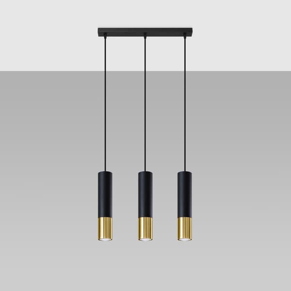 Pendel lampa LOOPEZ 3L svart/guld Black