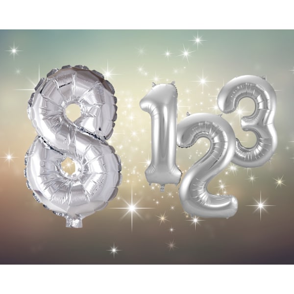 Ballong Siffra 8 Silver 86 cm Silver