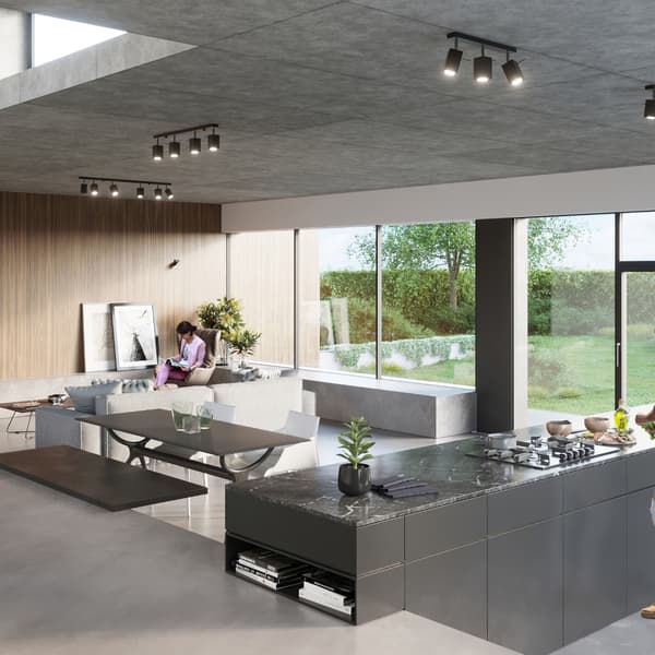 Taklampa MERIDA 4 svart Black