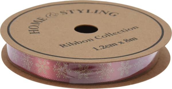 Band Textil Rött Jul 8 meter Red