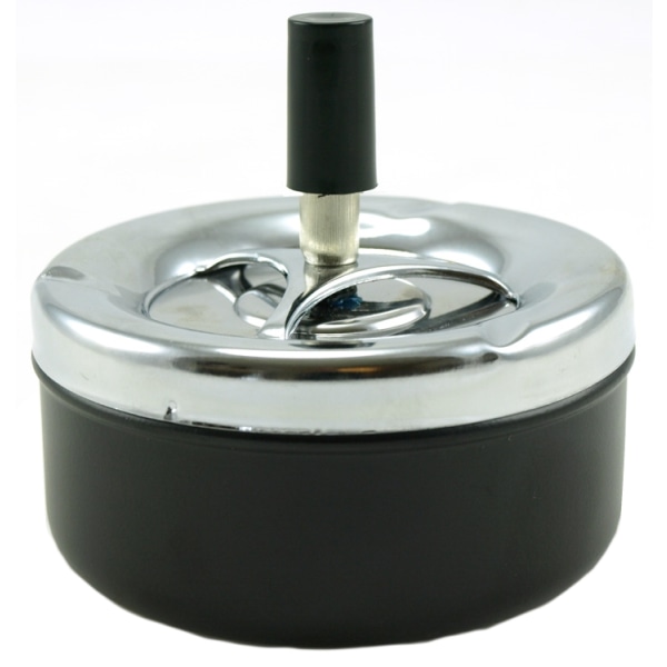Ashtray spinning metal 11x10cm ashtray Black