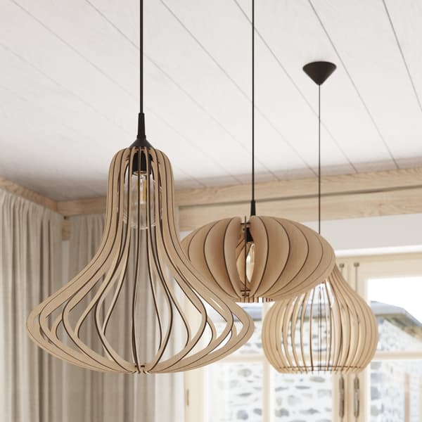 Pendel lampa APRILLA trä Brown