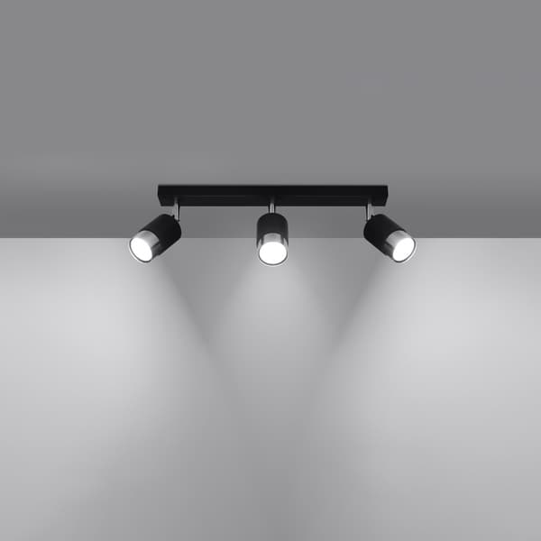 Taklampa NERO 3 svart/krom Black