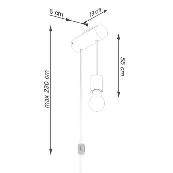 Vägglampa NIMBI E27 med strömbrytare Brown