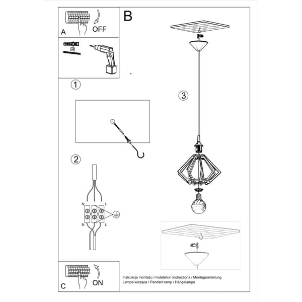 Pendel lampa POMPELMO naturträ Brown