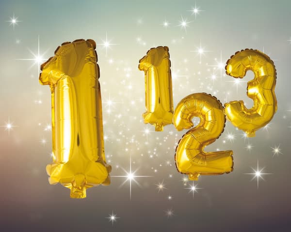 Ballong Siffra 1 Guld 86 cm Guld