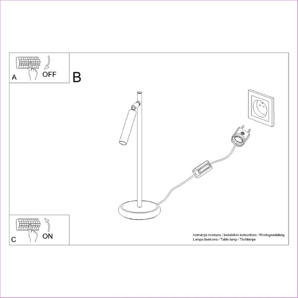 Bordslampa PASTELO vit White