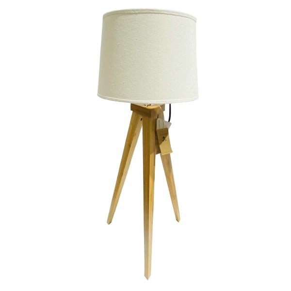 Lampa bord trä Vit skärm 49 cm Multicolor one size