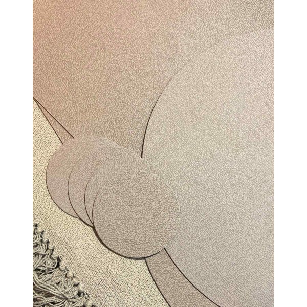 Underlägg Läderlook Brun/Svart 4-pack Black