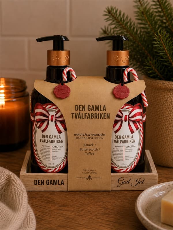 Presentset Tvål & Handkräm Jul Knäck/Mandel Brown