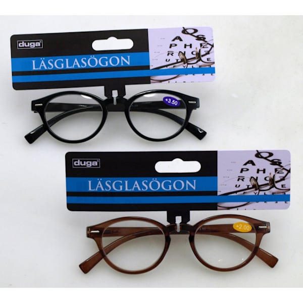 DUGA Läsglasögon 2,00 Brun Brown 2,00