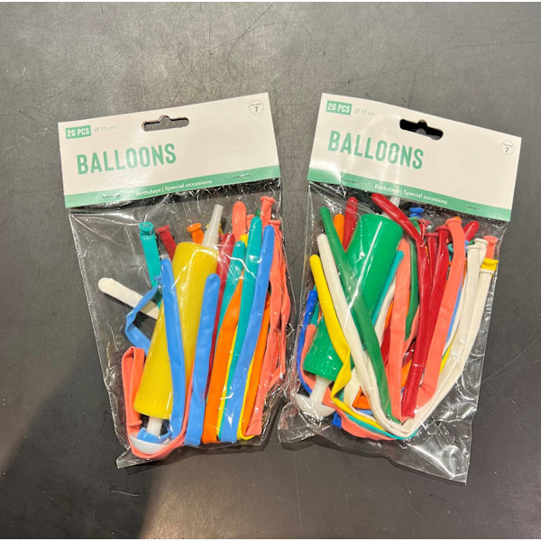 Ballong Figurballonger 20-pack Latex Multicolor
