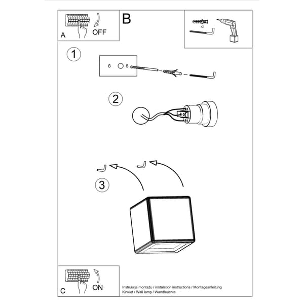 Vägglampa keramik NESTA White
