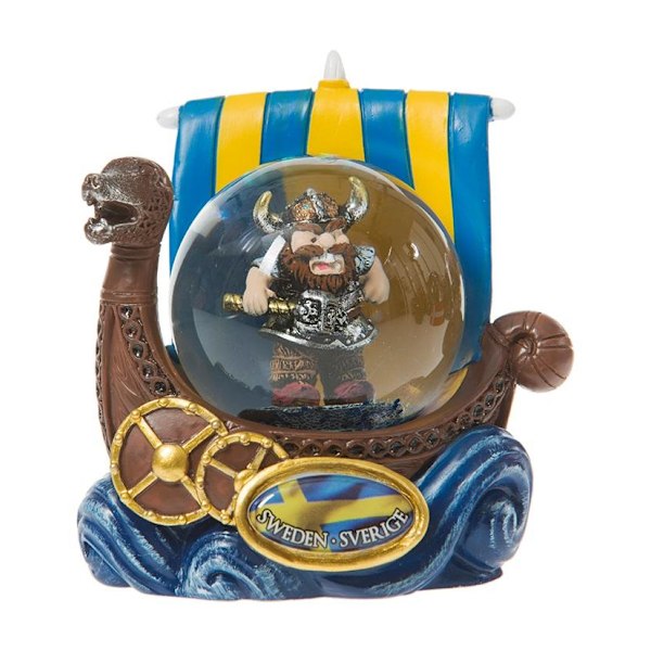 Snebold Souvenir Vikinge Skib Viking med Hammer Multicolor