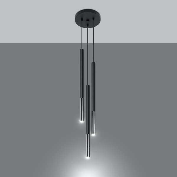 Hängande lampa MOZAICA 3P svart/krom Black
