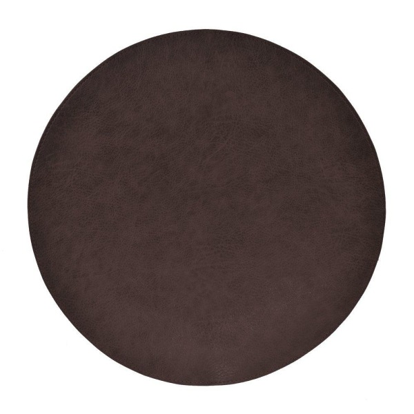 Frakke Læderlook rund mørkebrun 4-pak Dark brown