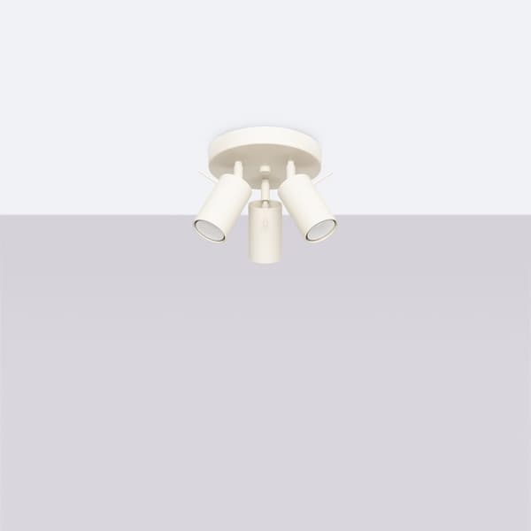 Taklampa RING 3P beige Beige