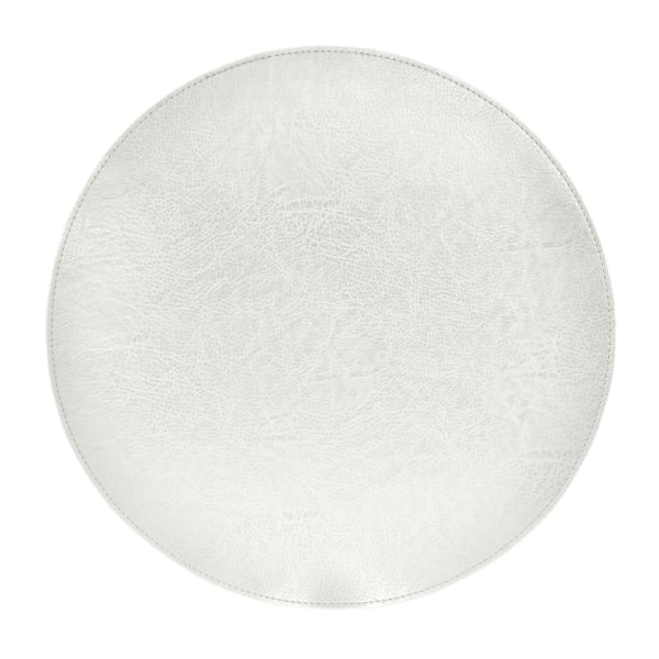 Underlägg Läderlook vitt Runt 38 cm 4-pack Vit