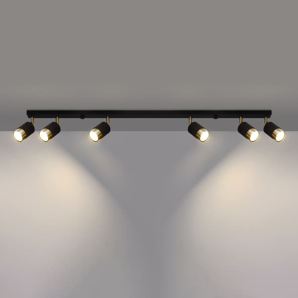 Taklampa NERO 6 svart/guld Black