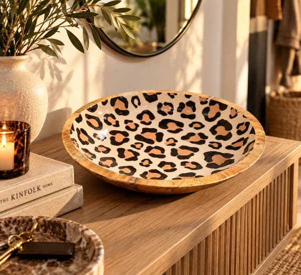 Skål Leopard Trä Mango 30 cm Nature