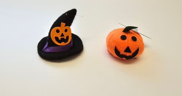 Hårklämma Halloween Hatt & Pumpa 2-pack Svart