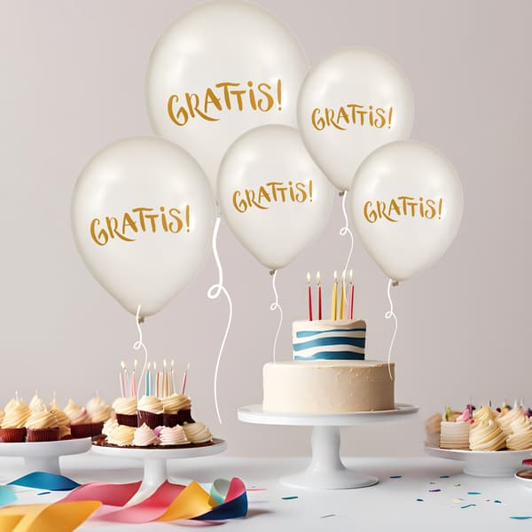 Ballong Grattis Vit Pearl 6-pack Latex White