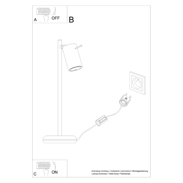 Bordslampa RING svart Black