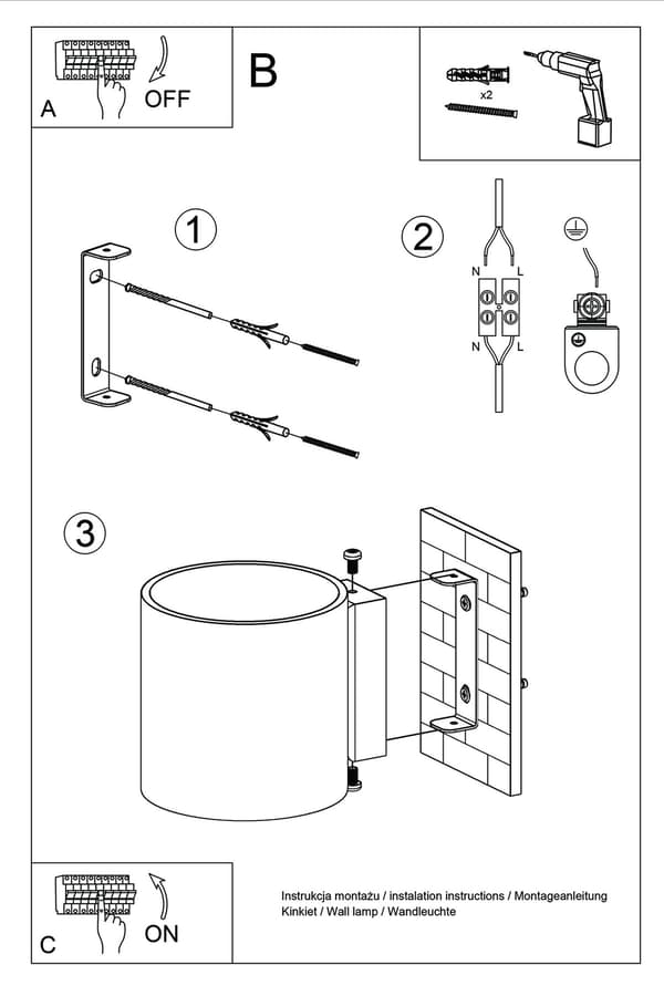Vägglampa ORBIS betong olivgrön Grön