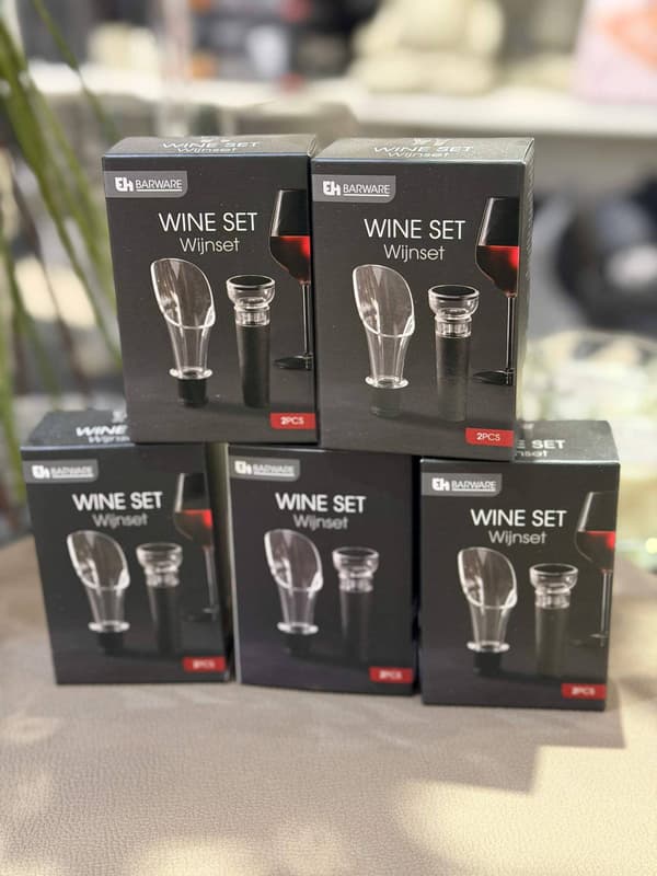 Vinset Vinhällare Vinkork 2 delar Black