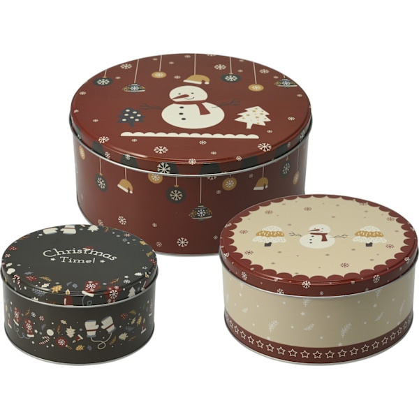 Burk Plåt Julmotiv 3-set Multicolor
