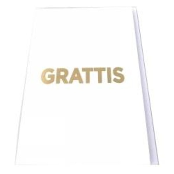 Grattiskort med kuvert Vitt med guldtext 13x19 cm Vit