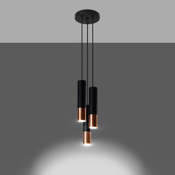 Pendel lampa LOOPEZ 3P svart/koppar Black