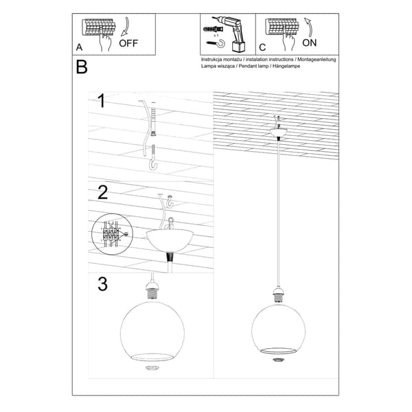 Pendel lampa BALL gul Yellow