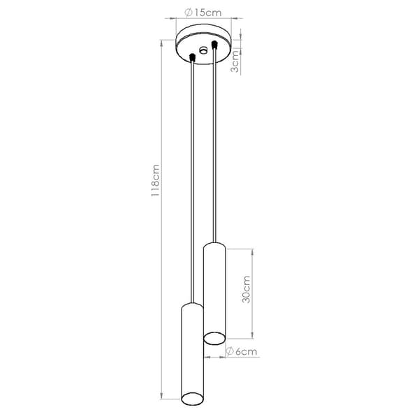 Taklampa LAGOS 2P svart Black