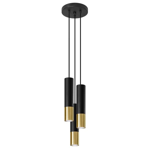 Pendel lampa LOOPEZ 3P svart/guld Svart