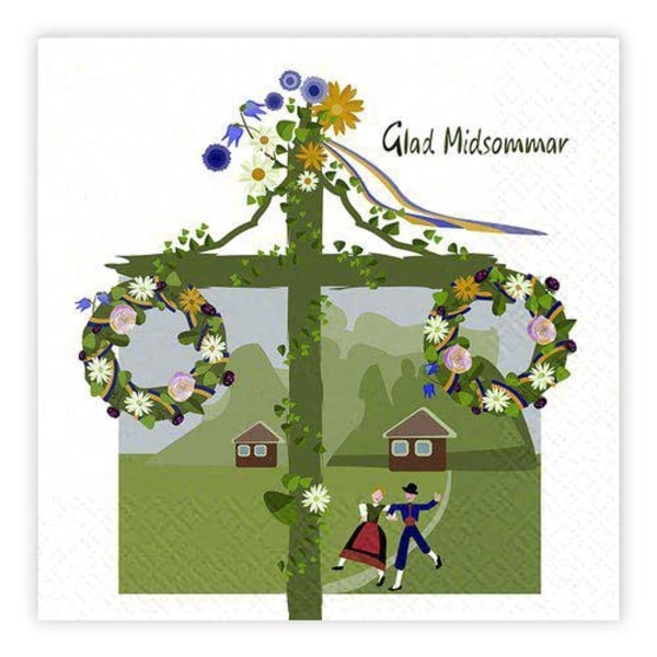 Servietter Midsommarstang 33x33cm 20-pak Multicolor