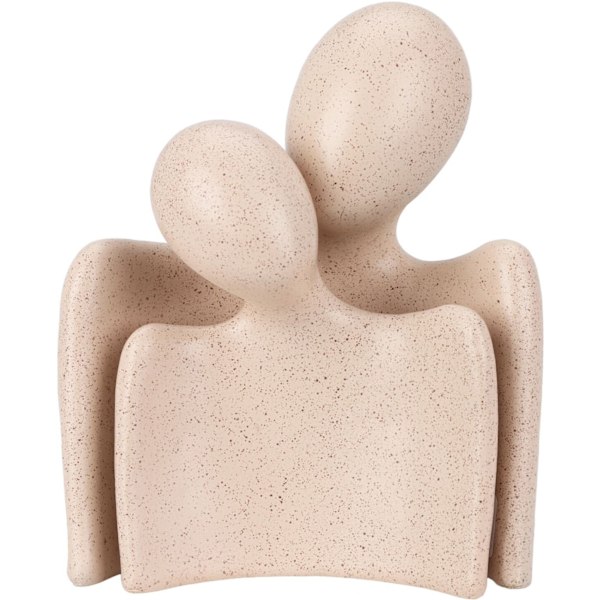 Figur Kram Människor Keramik Grå Svart Beige 17 cm Black