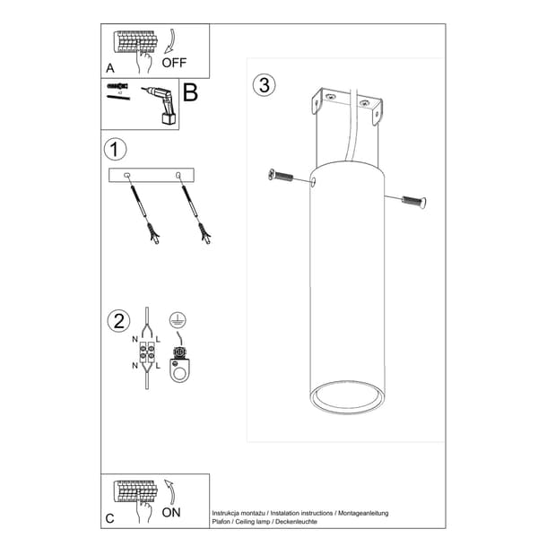 Taklampa LAGOS 20 vit White