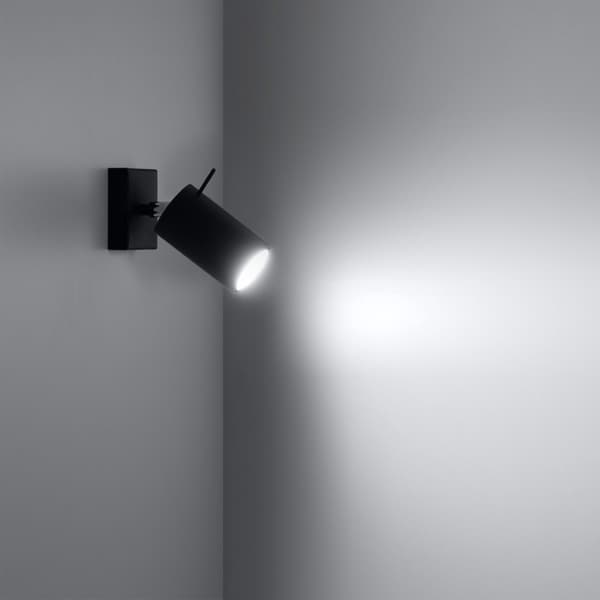 Vägglampa RING svart Black