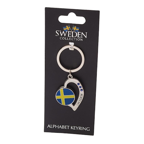 Nyckelring Souvenir Hjärta Flagga grå