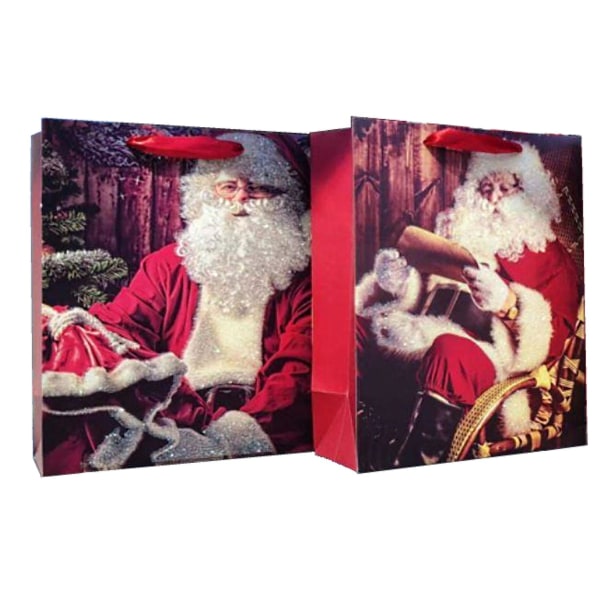 Presentpåse Tomte 2-pack 74x49 cm multifärg