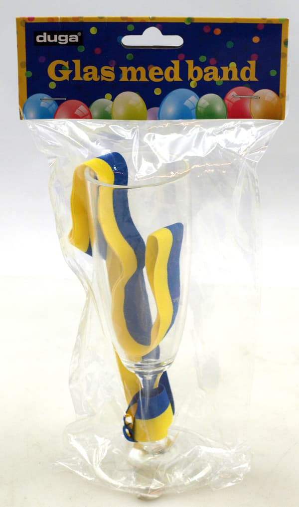 Champagneglas Student med sidenband studentglas Transparent