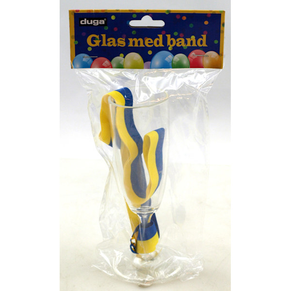 Champagneglas Student med silkebånd studentglas Transparent