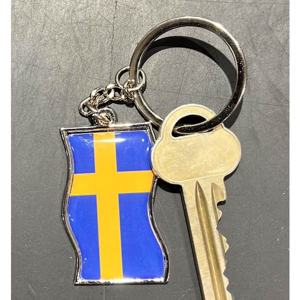 Nyckelring Flagga Sverige multifärg